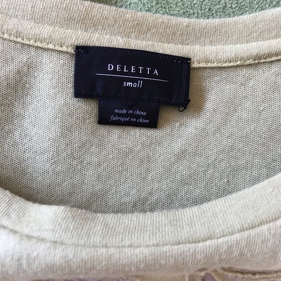 Deletta Anthropologie green patterned blouse - Picture 5 of 6